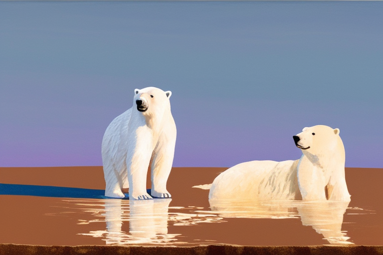 A photo of a polar bear on a melting iceberg, symbolizing the impact of climate change on natural ecosystems.